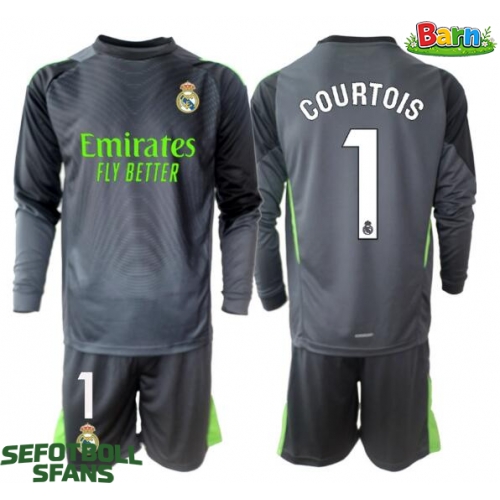 Real Madrid Thibaut Courtois #1 Målvakt Tredjeställ Barn 2025-26 Långärmad (+ Korta byxor)